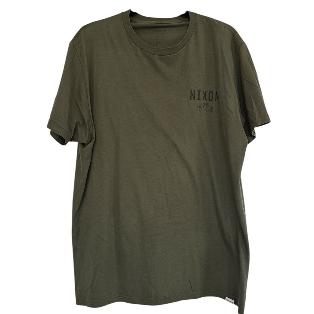 Nixon Green Short Sleeve Tee Classic Crew sz L